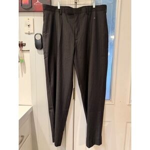AXIST Essentials Mens Pinstripe Dress Pants 38x32 Gray Super 100s Hi-Twist NWT